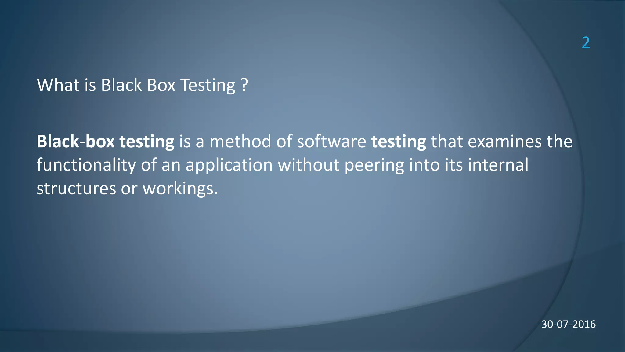 Black box testing - SlideShare jayed hossain jibon | PPTX