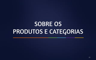 SOBRE OS 
PRODUTOS E CATEGORIAS 
22 
 