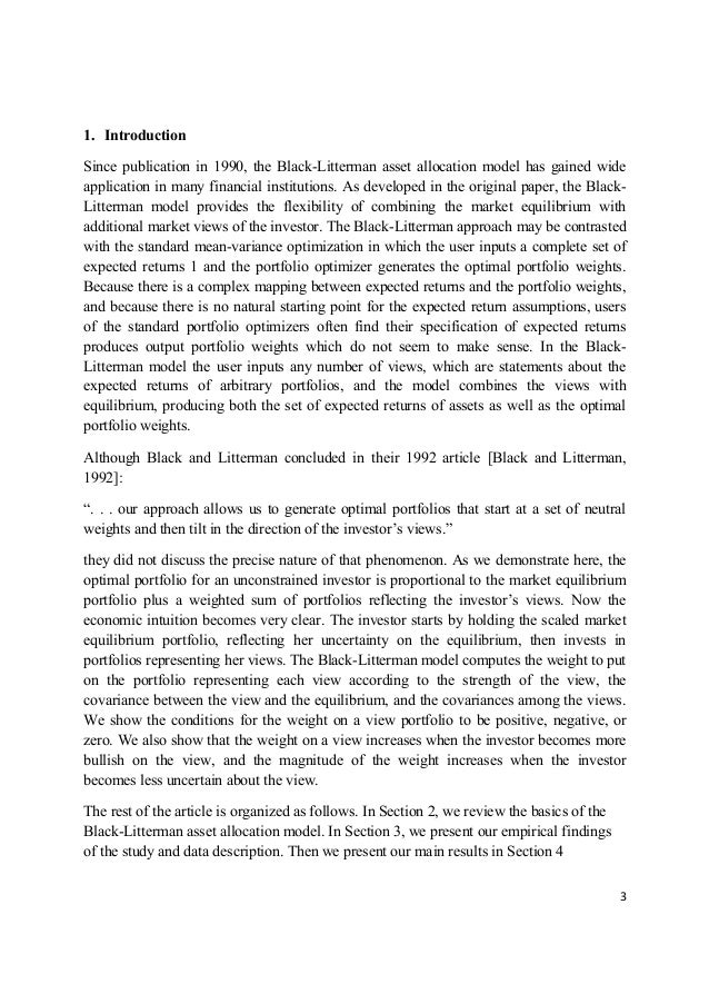Black litterman original paper