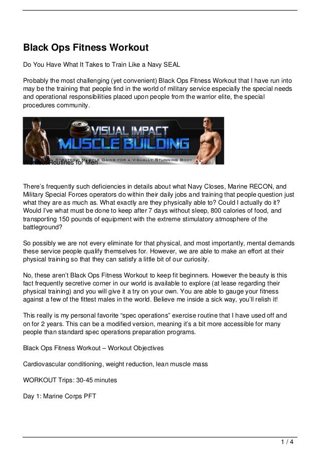black ops fitness workout