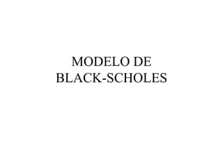 MODELO DE
BLACK-SCHOLES
 