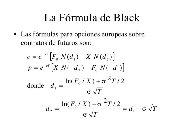 Opción binaria fórmula de black scholes