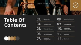 Black and Orange Professional Barista Coffee Portfolio Presentation.pptx