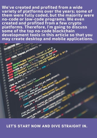 The Best Blockchain App Builders & Tools Without No Code API in 2022 | PDF