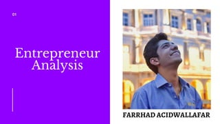 01
FARRHAD ACIDWALLAFAR
Entrepreneur
Analysis
 