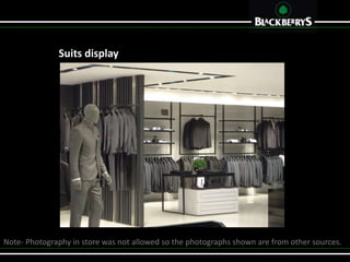 Shirts & Trouser display




Note- Photography in store was not allowed so the photographs shown are from other sources.
 