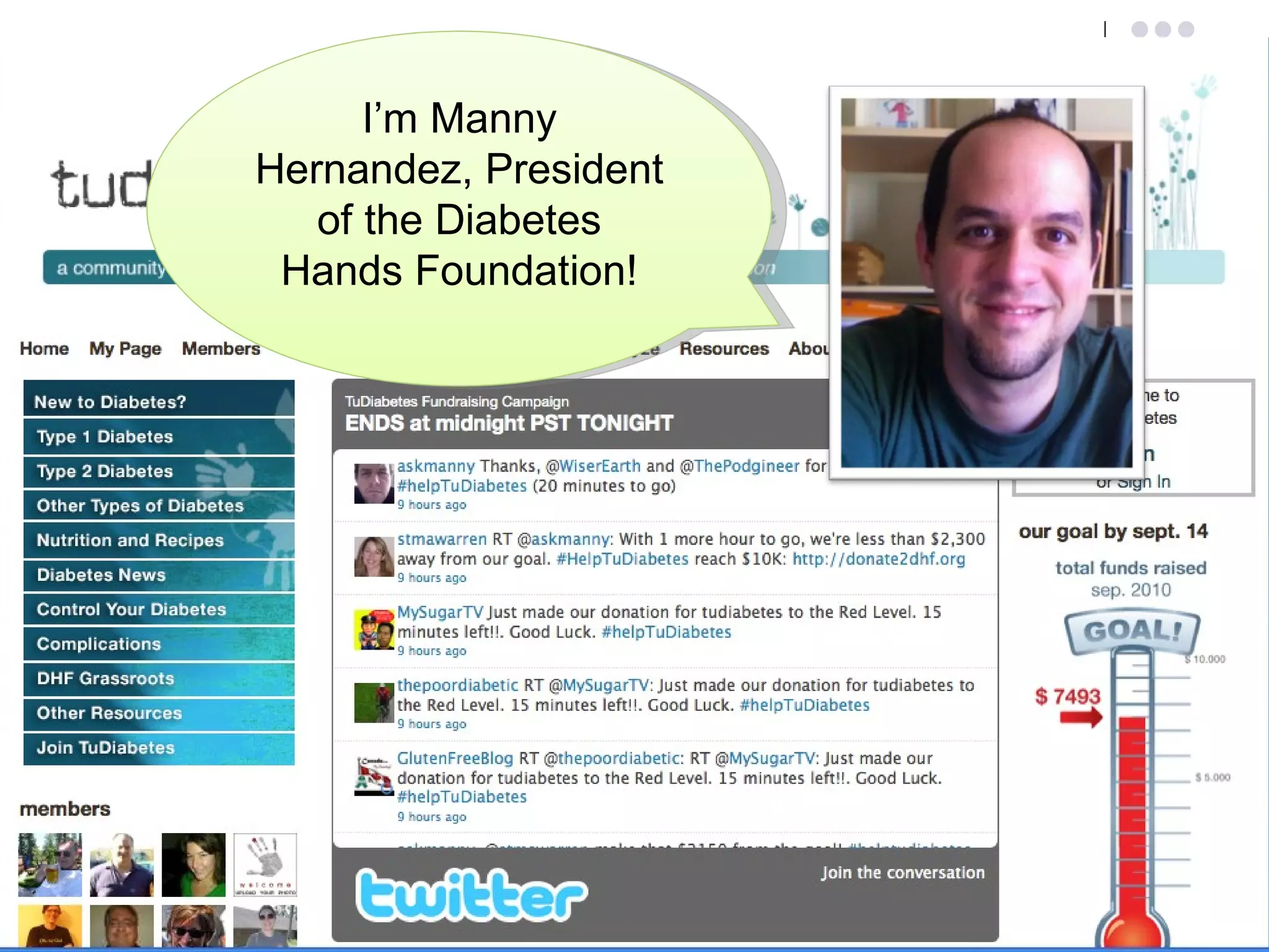 I’m Manny Hernandez, President of the Diabetes Hands Foundation! 