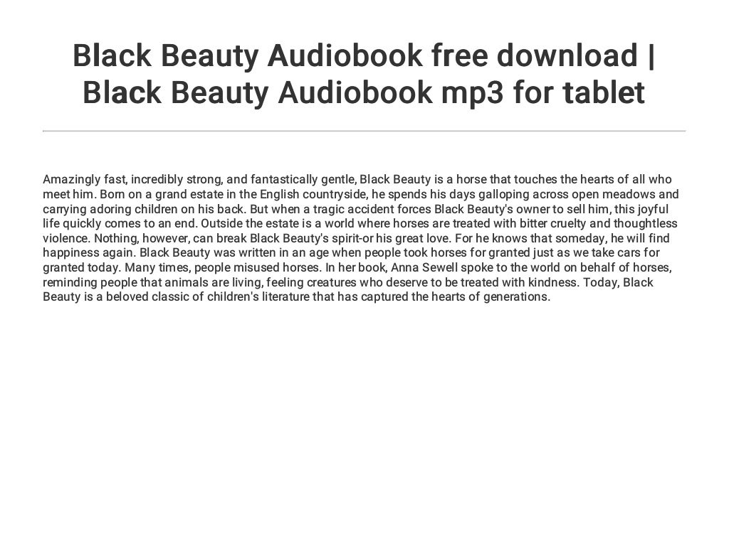 black beauty audiobook