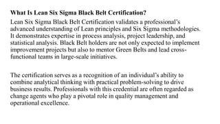 Lean Six Sigma Black Belt Certification. | PDF