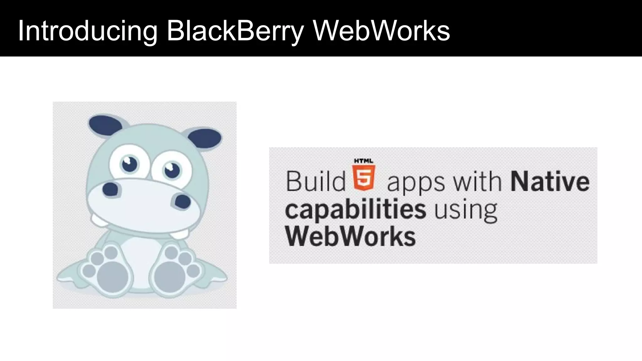 Introducing BlackBerry WebWorks
 
