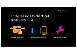 Introduce BlackBerry 10.3 APIs and new features!
