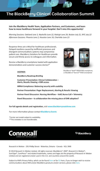 BlackBerry And Connexall Clinical Collaboration Summit Invitation[1]