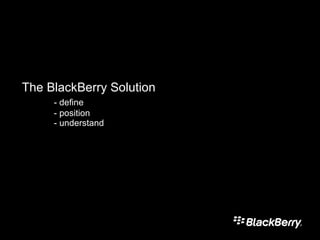 The BlackBerry Solution - define - position - understand 
