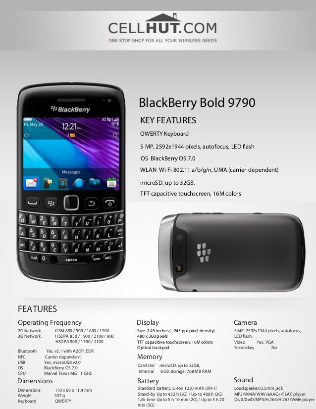 Blackberry Bold 9790 Black Unlocked Quadband Gsm Cell Phone