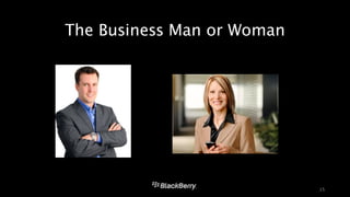 The Business Man or Woman 
15 
 