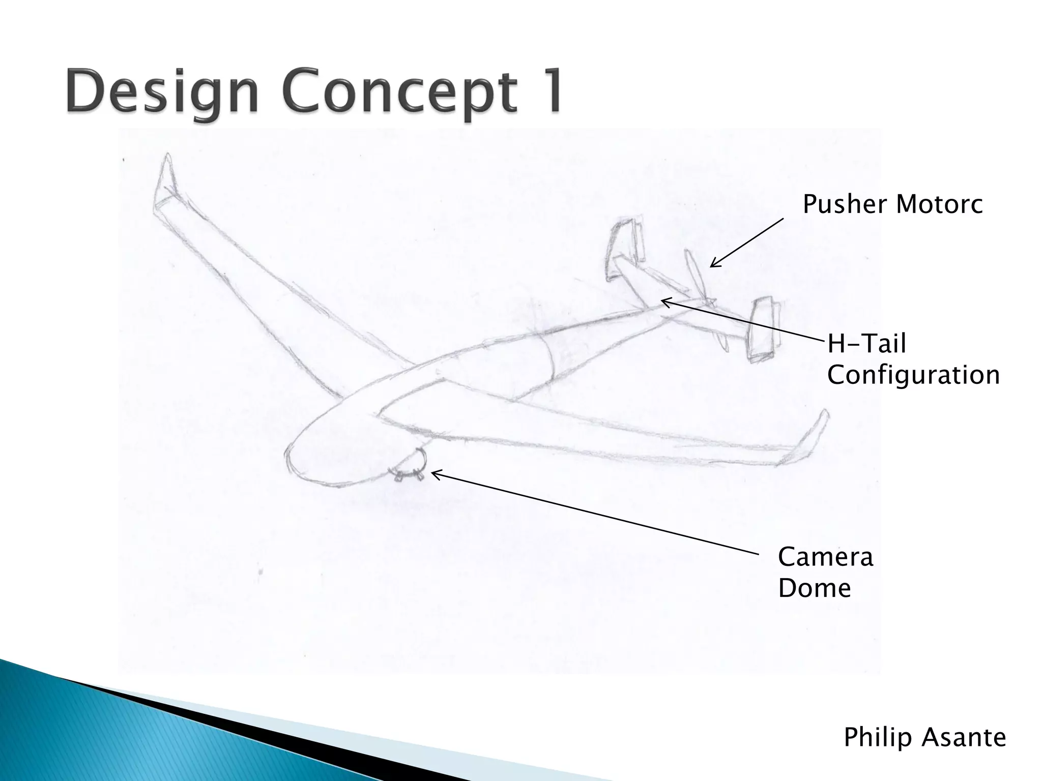 Pusher Motorc




   H-Tail
   Configuration




Camera
Dome




    Philip Asante
 