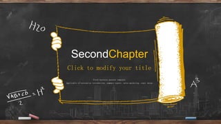 SecondChapter
Fresh business general template
Applicable to enterprise introduction, summary report, sales marketing, chart dataa
Click to modify your title
 