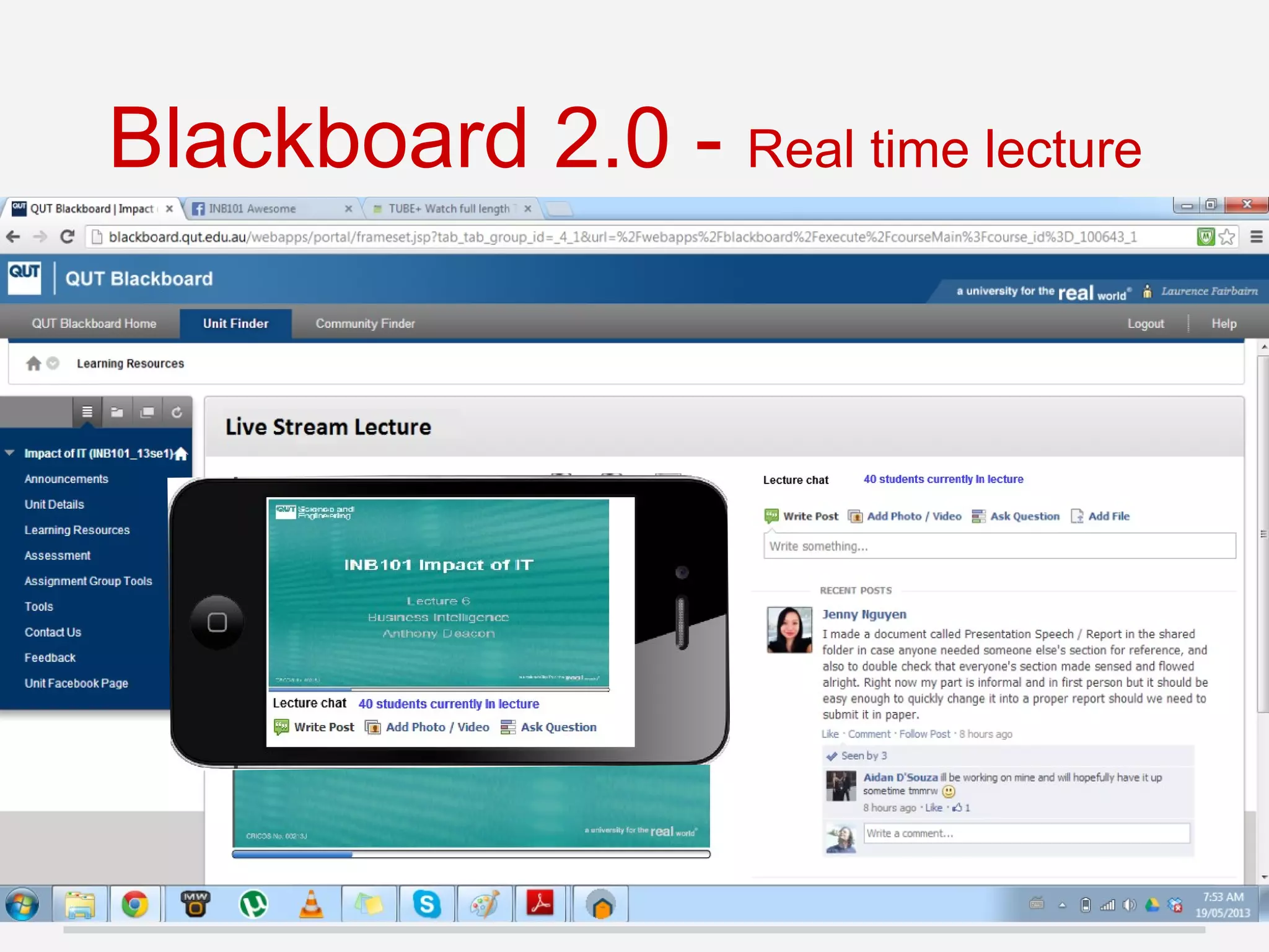 Blackboard 2.0 - Real time lecture
 