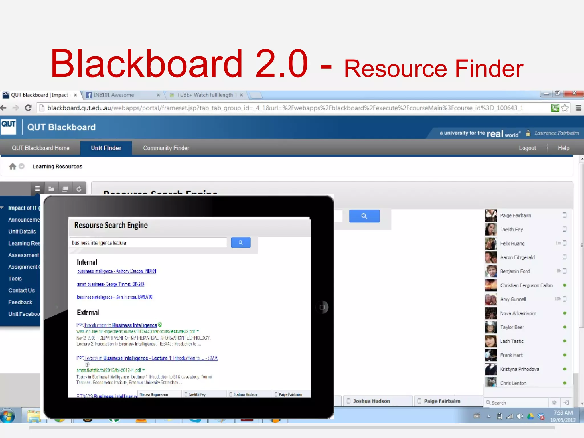 Blackboard 2.0 - Resource Finder
 
