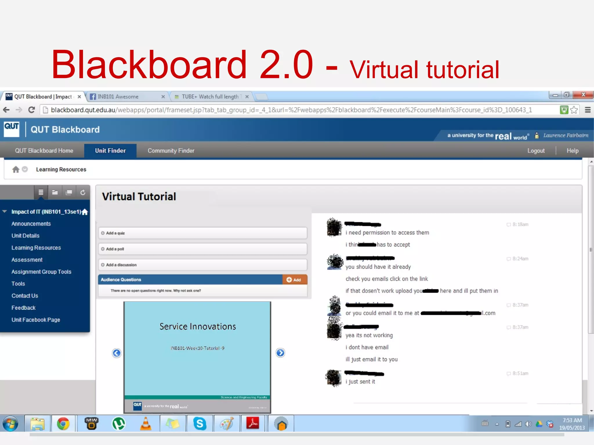 Blackboard 2.0 - Virtual tutorial
 