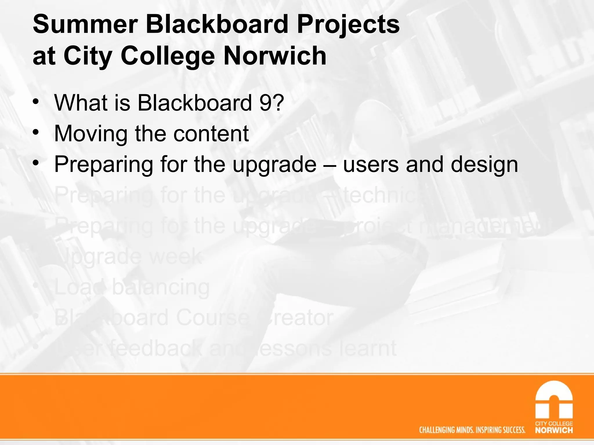 Blackboard 9 at city college norwich | PPT