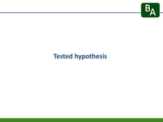 Tested hypothesis
 