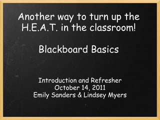 Blackboard basics 1