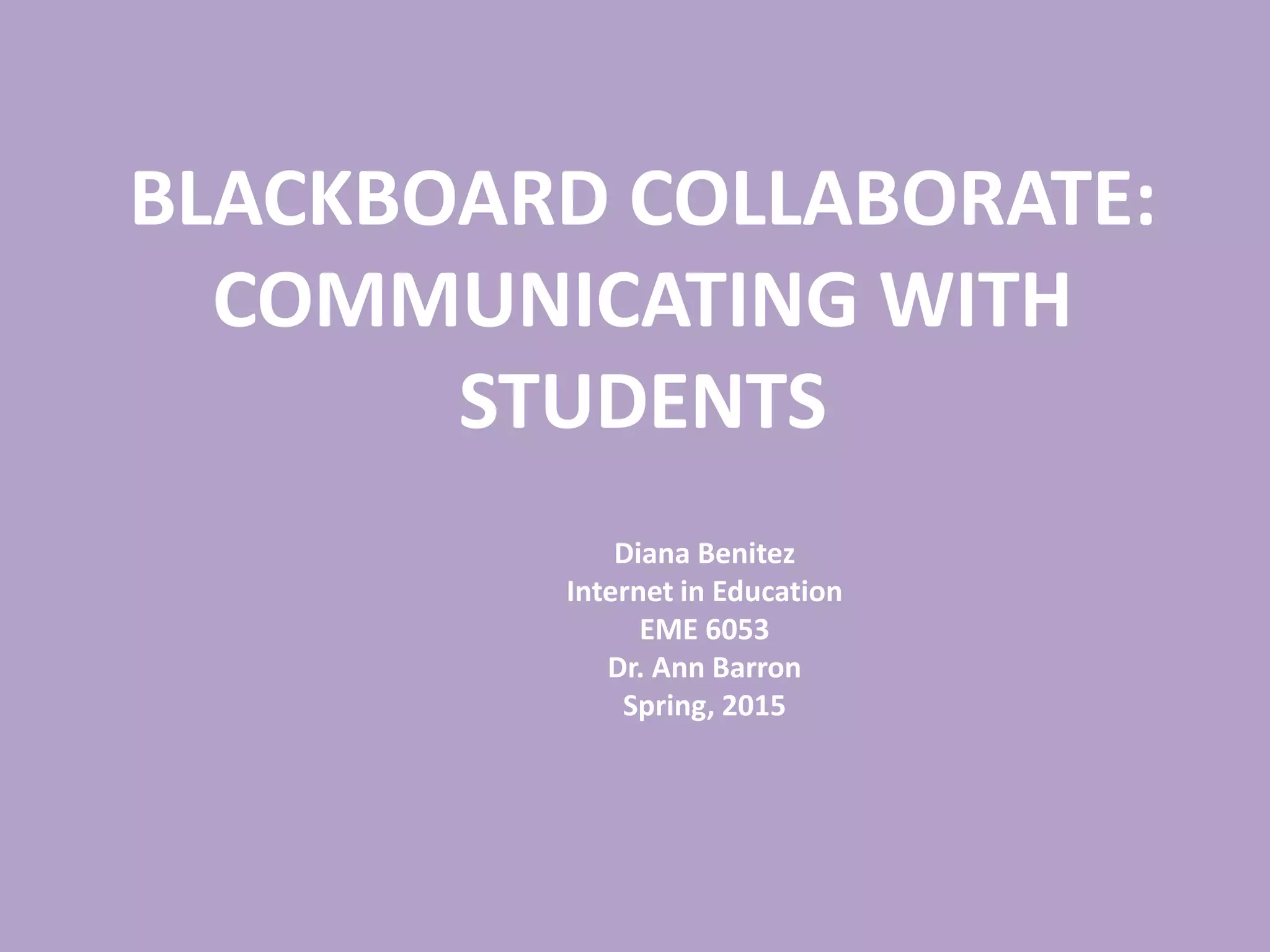 Blackboard collaborate tools PPT