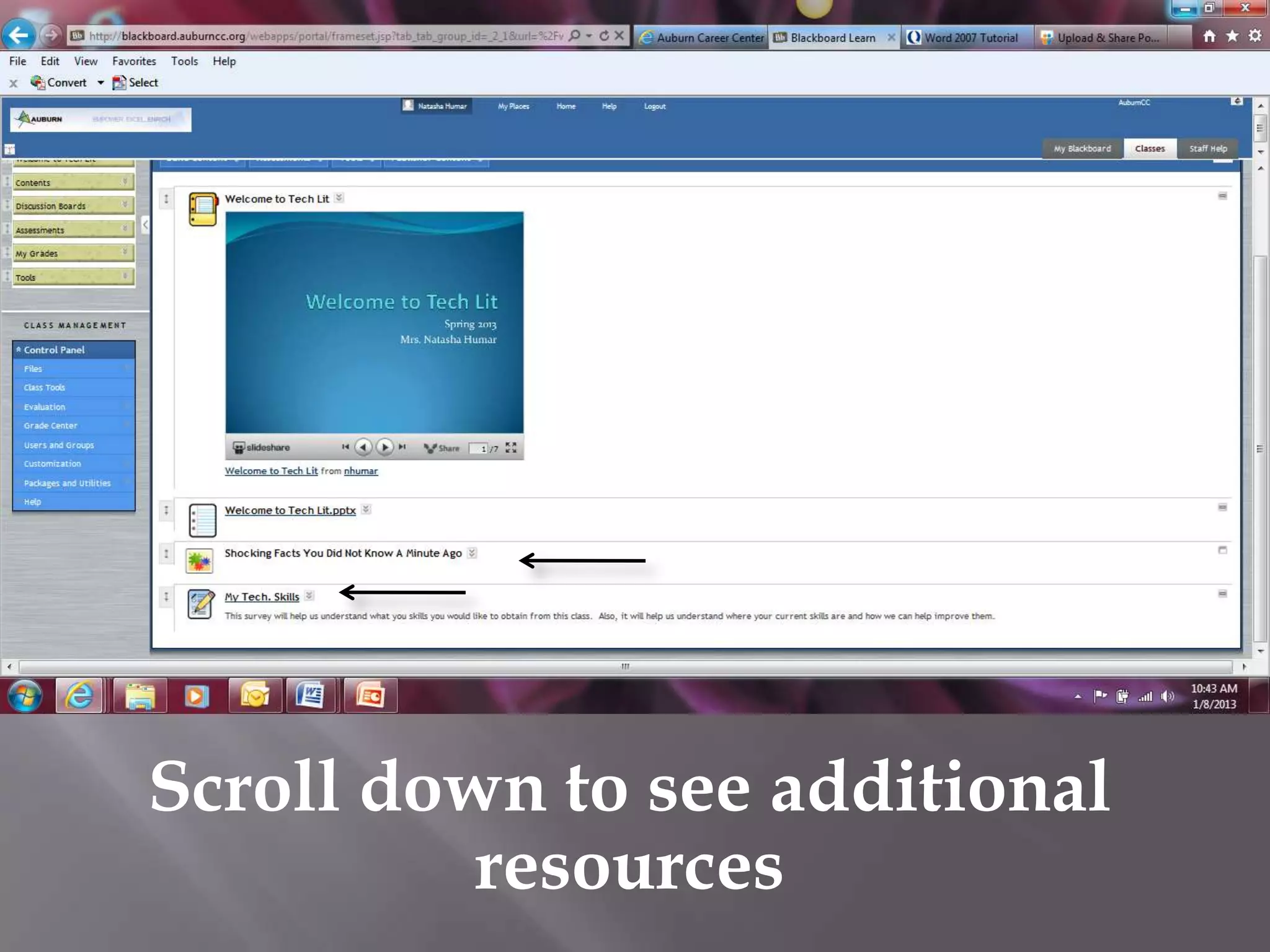 Scroll down to see additional
resources