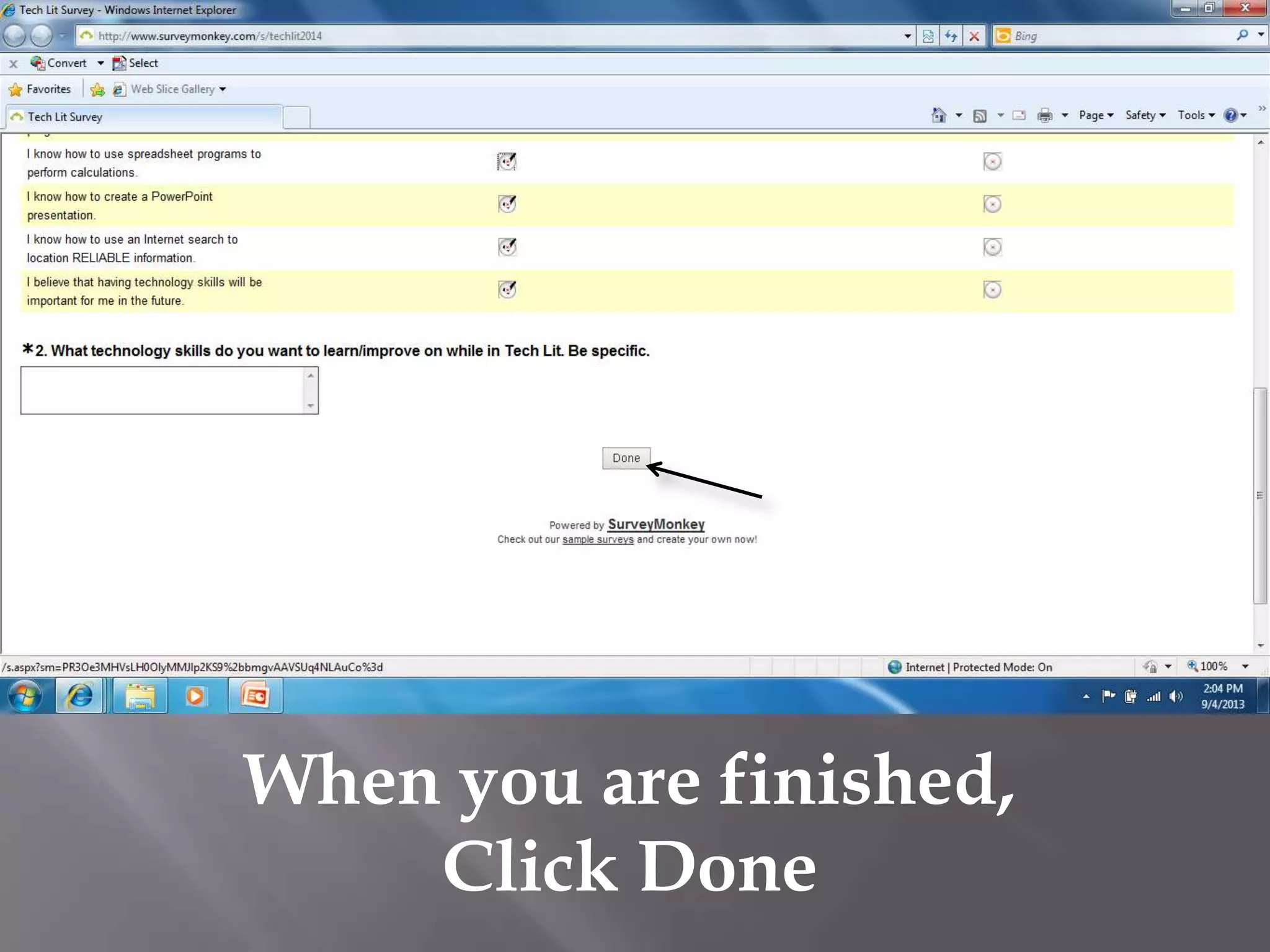 When you are finished,
Click Done