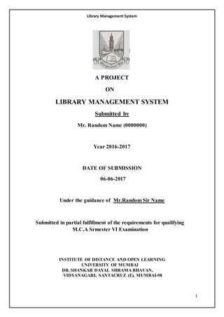Library Management System Project in PHP with BlackBook & Source Code | PDF