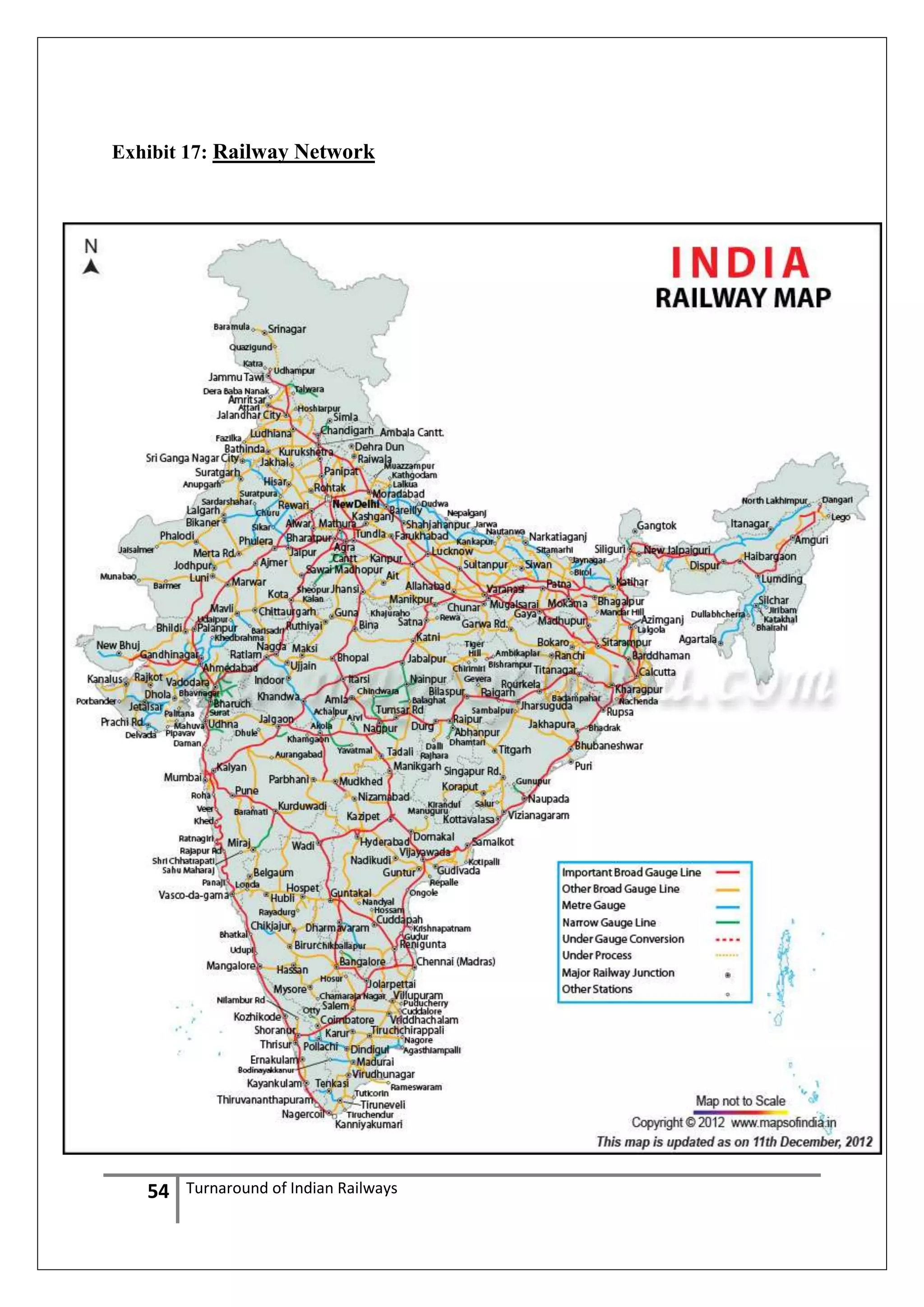 Exhibit 17: Railway Network

54

Turnaround of Indian Railways

 