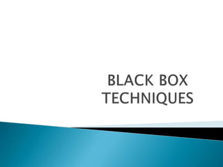 Black Box Testing