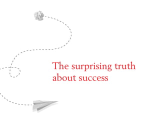The surprising truth
about success
 
