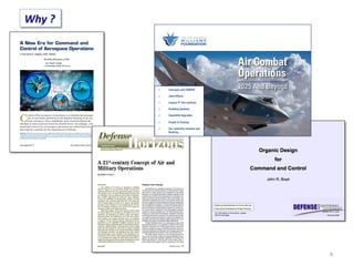 6	
  
Why	
  ?	
  
Ø  Concepts and CONOPS
Ø  Joint Effects
Ø  Legacy 4th Gen systems
Ø  Enabling Systems
Ø  Capability Upgrades
Ø  People & Training
Ø  Our collective mindset and
thinking …
 