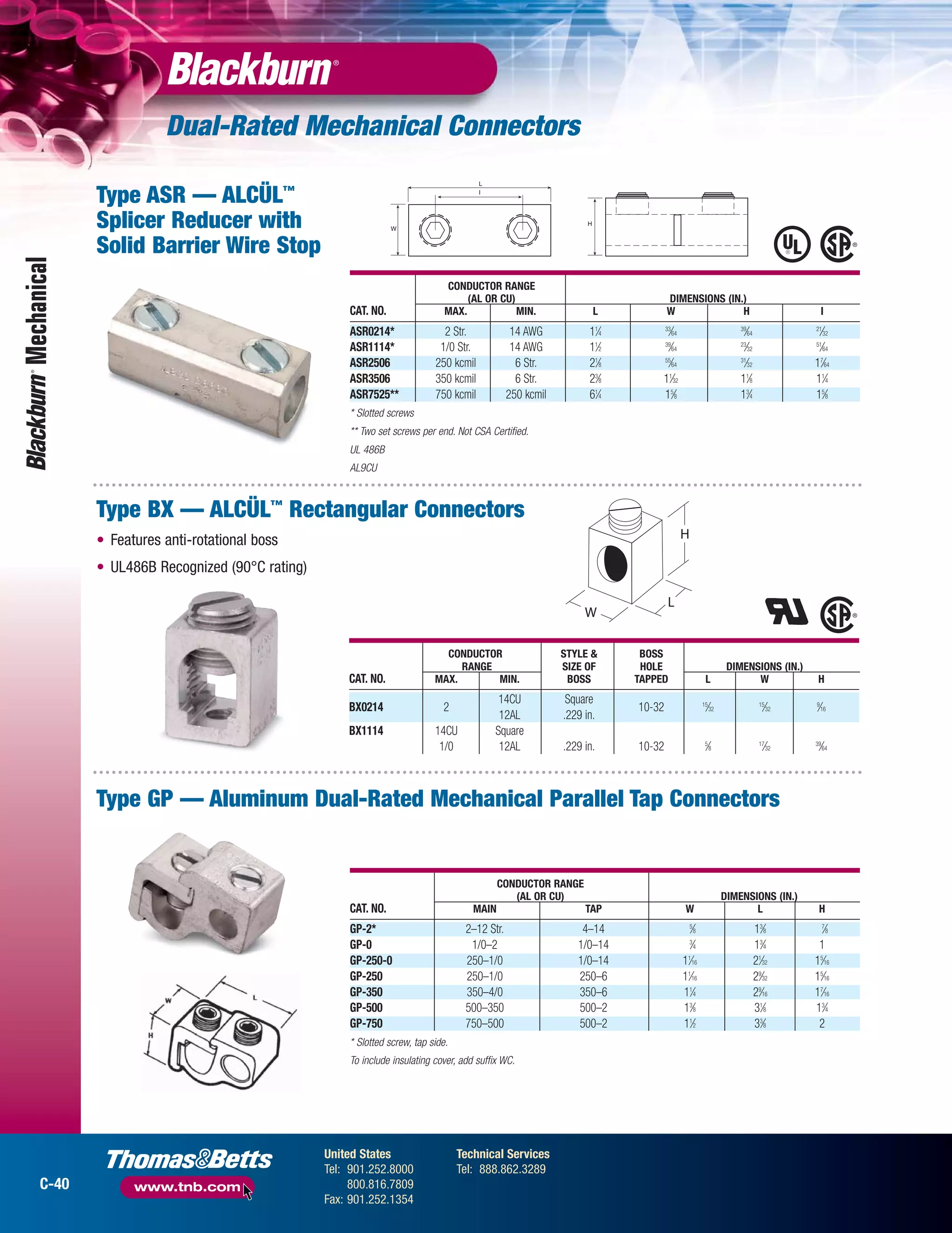 Blackburn Mechanical Connectors Catalogue PDF