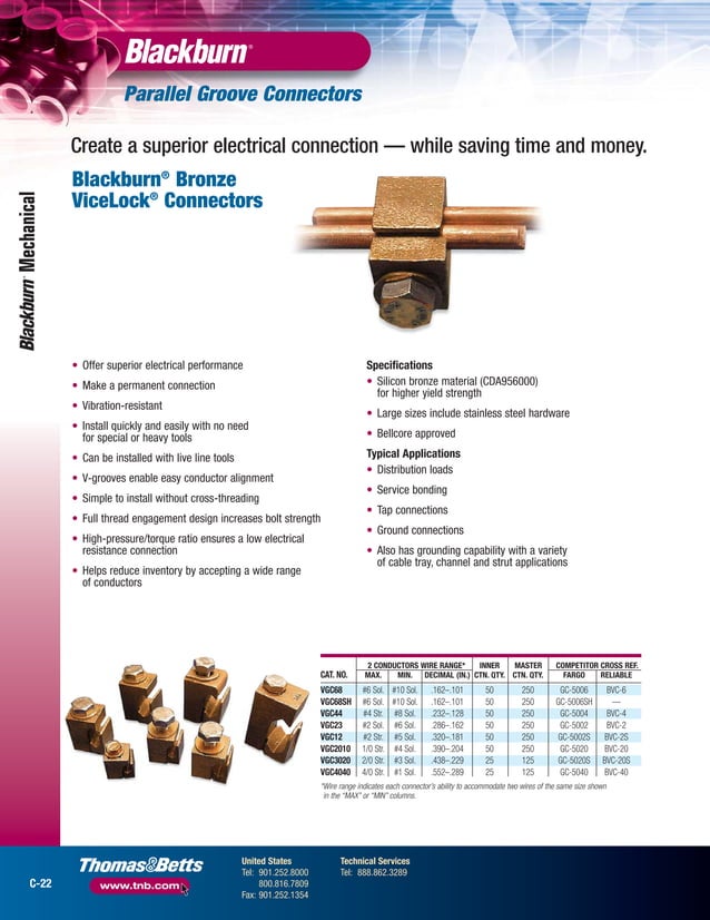Blackburn Mechanical Connectors Catalogue PDF