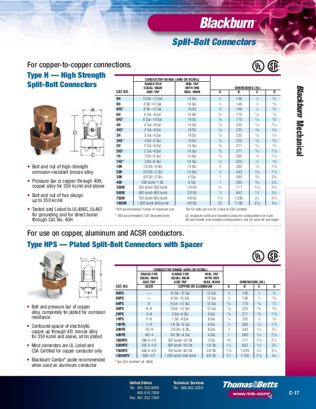 Blackburn Mechanical Connectors Catalogue