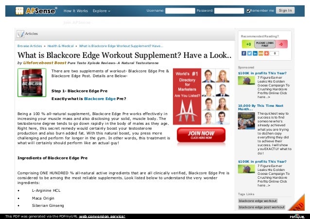 Blackcore edge workout