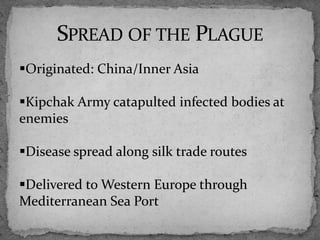 The fleas were carried as parasites on ratsWikipedia. “SEM of a flea.” Photo. Wikipedia.com28 Aug. 2005. 29 Sep. 2009 <http://en.wikipedia.org/wiki/Rat_flea>