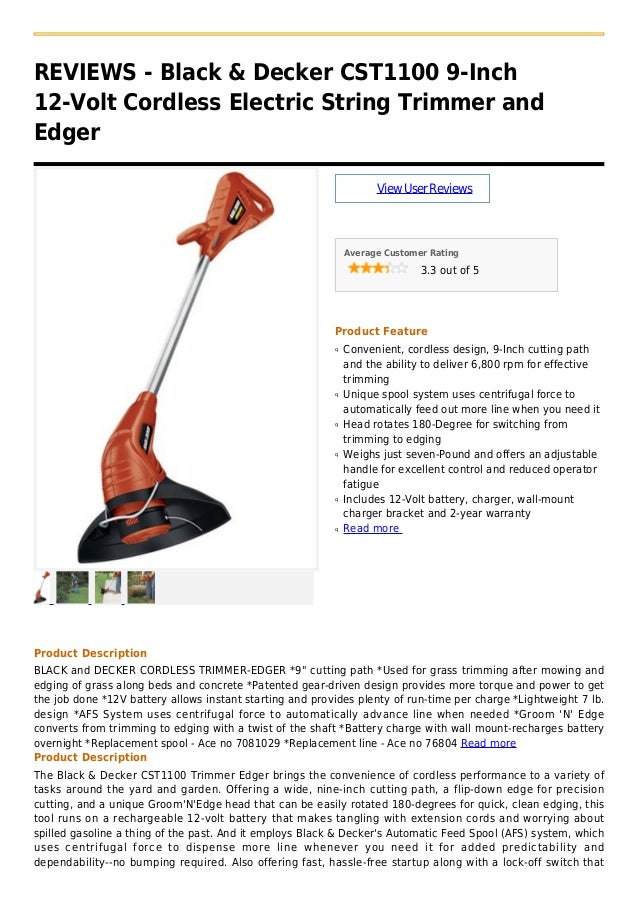black and decker electric weed trimmer