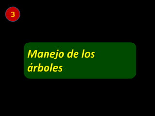 3
Manejo de los
árboles
 