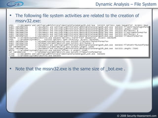 Dynamic Analysis – File System ,[object Object],[object Object]
