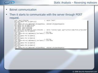 Static Analysis – Reversing malware ,[object Object],[object Object]