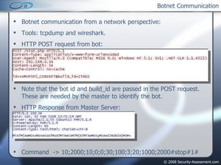 Botnet Communication ,[object Object],[object Object],[object Object],[object Object],[object Object],[object Object]