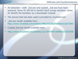 Defenses and Countermeasures ,[object Object],[object Object],[object Object],[object Object],[object Object]