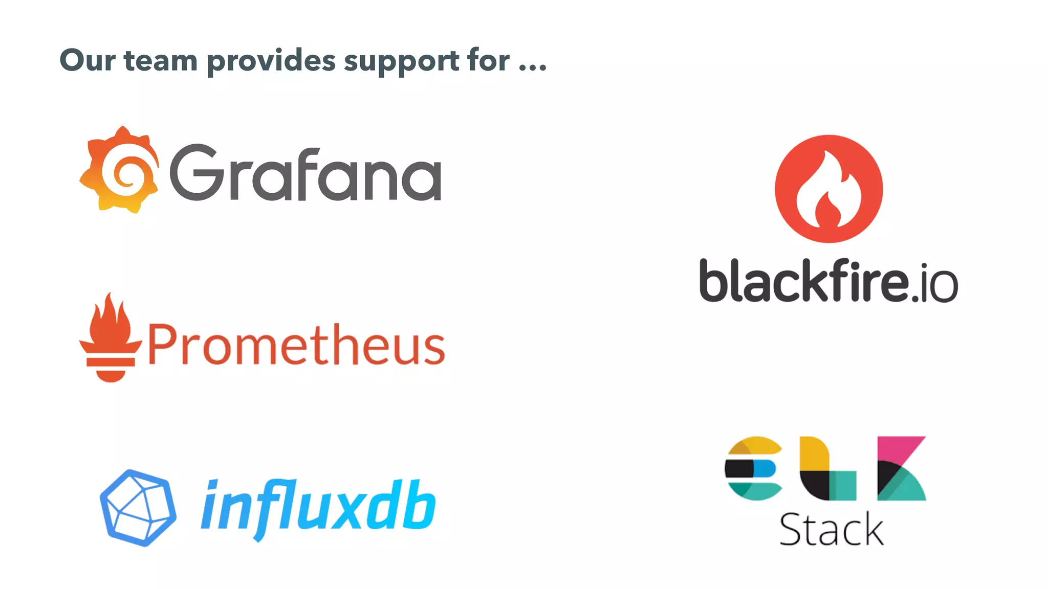 Our team provides support for …
 