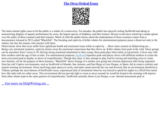 Blackfish Summary | PPT