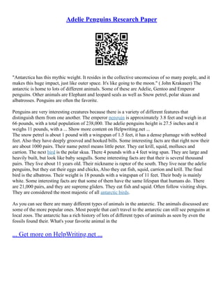 Black Footed Penguins Lab Report | PDF