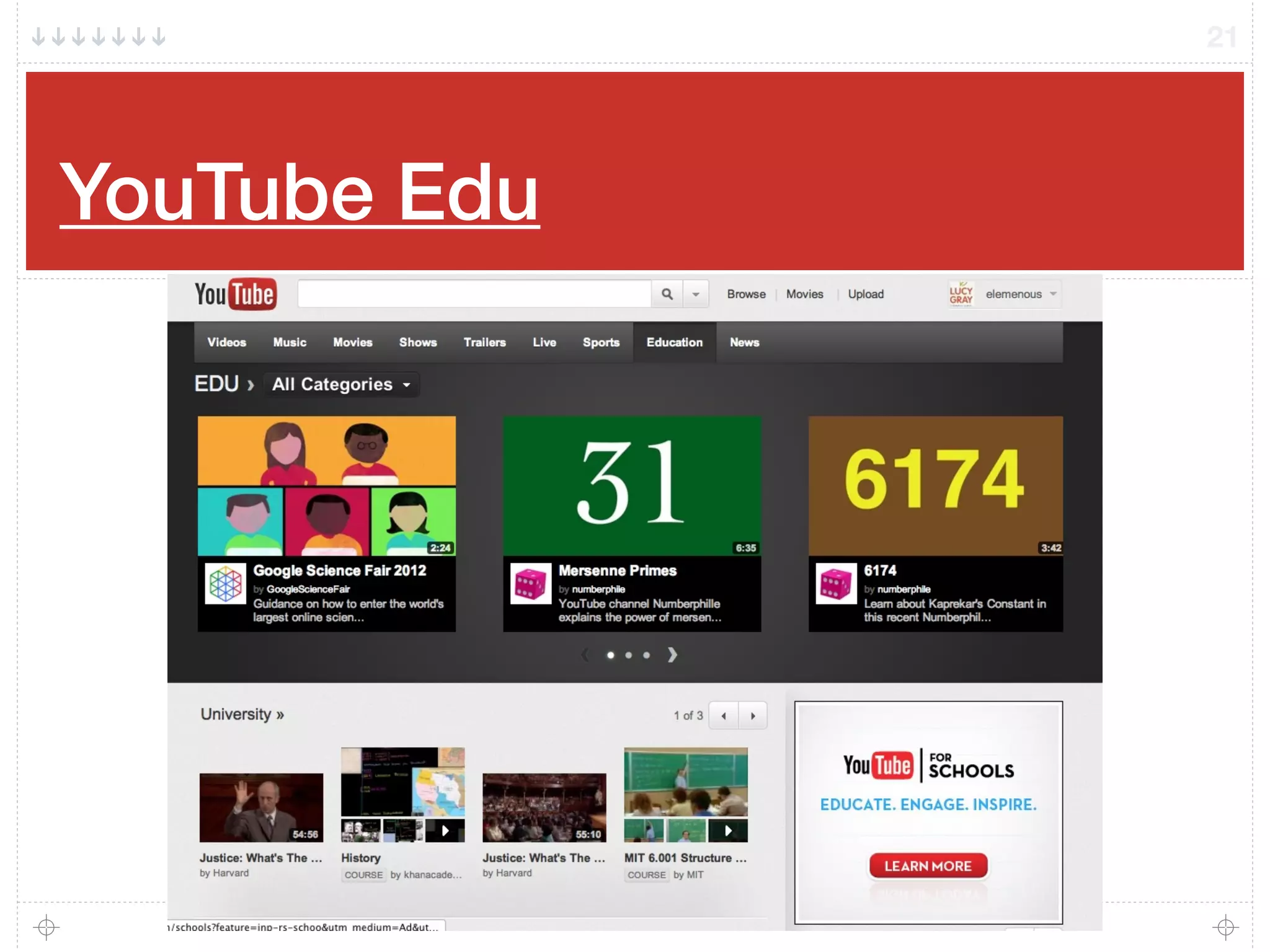 YouTube Edu
21
 